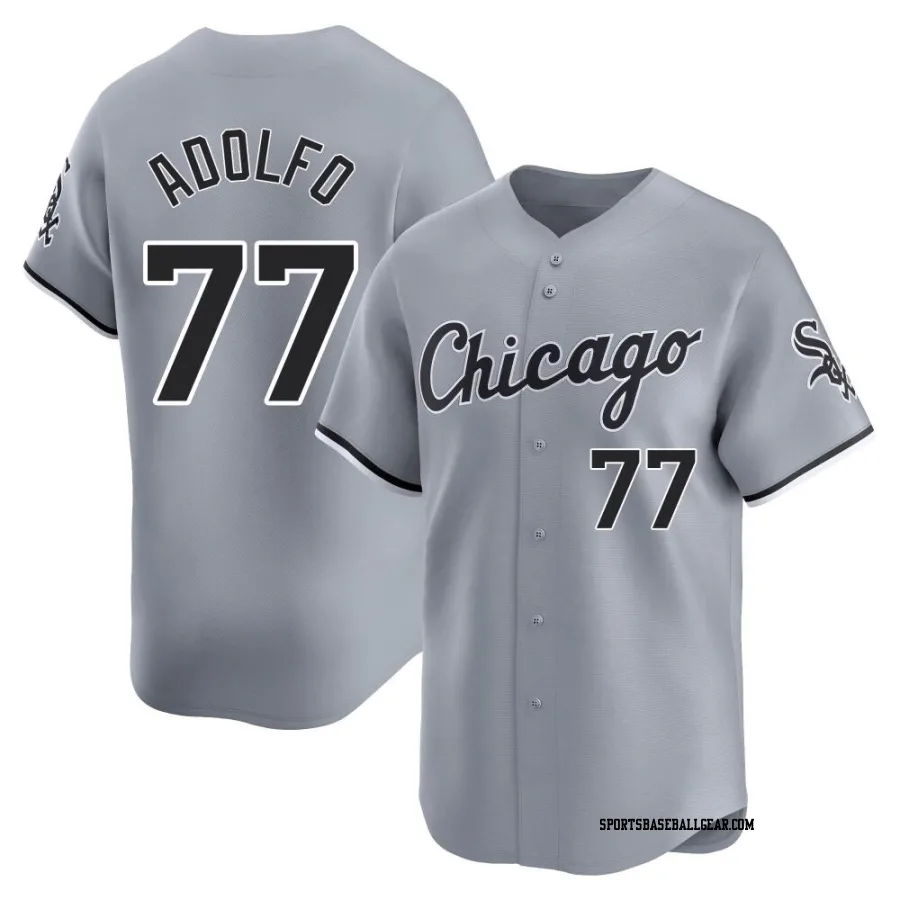 Micker Adolfo Men's Chicago White Sox Gray Limited Road Jersey