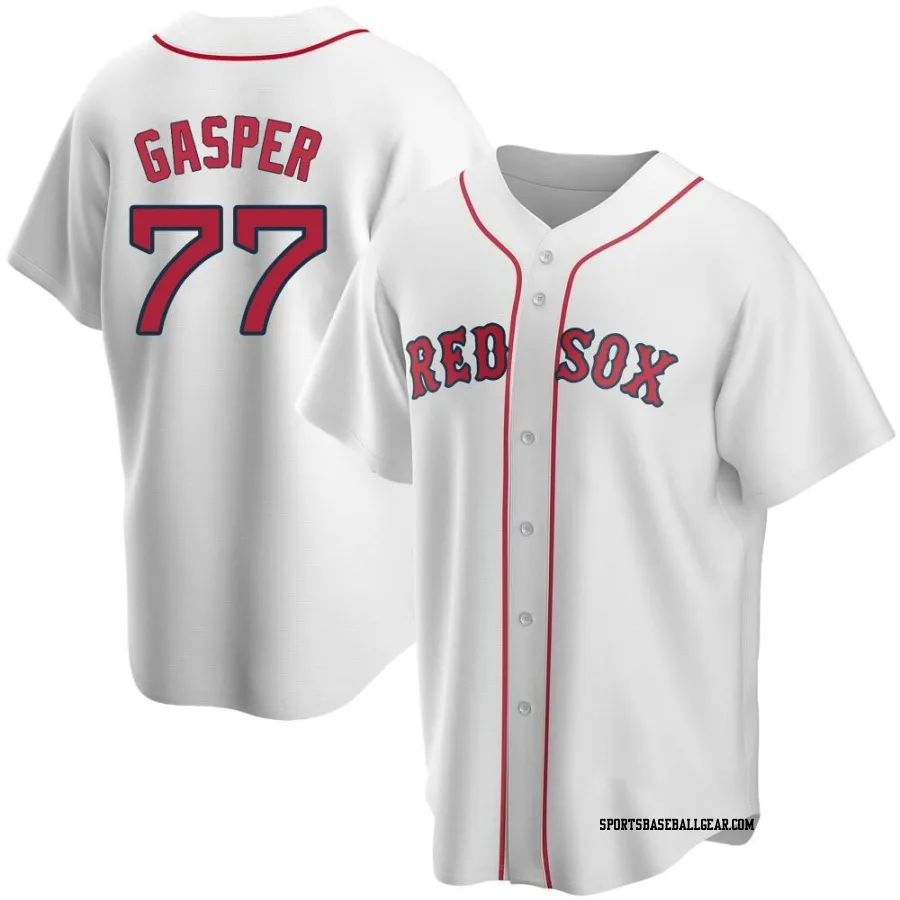 Mickey Gasper Men's Boston Red Sox White Replica Home Jersey