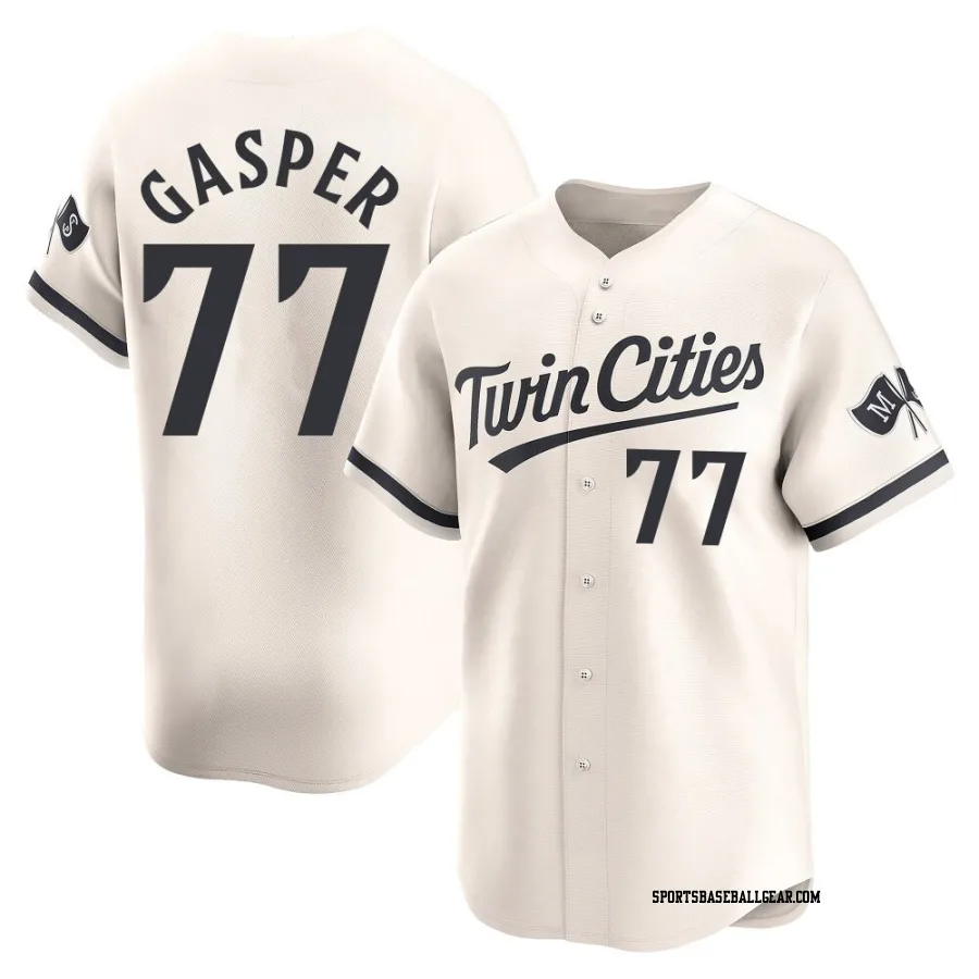 Mickey Gasper Men's Minnesota Twins Cream Limited Alternate Jersey