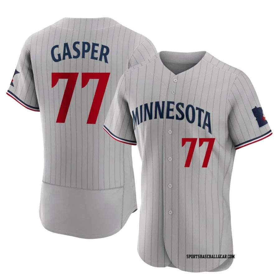 Mickey Gasper Men's Minnesota Twins Gray Authentic Road Jersey