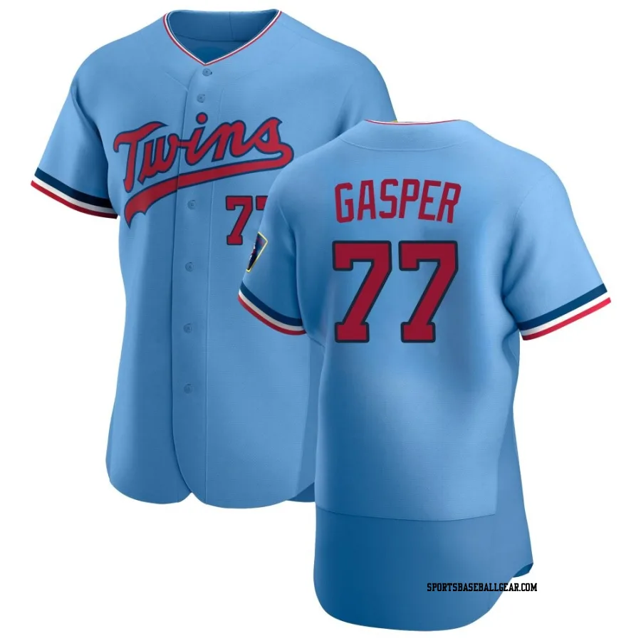 Mickey Gasper Men's Minnesota Twins Light Blue Authentic Alternate Jersey