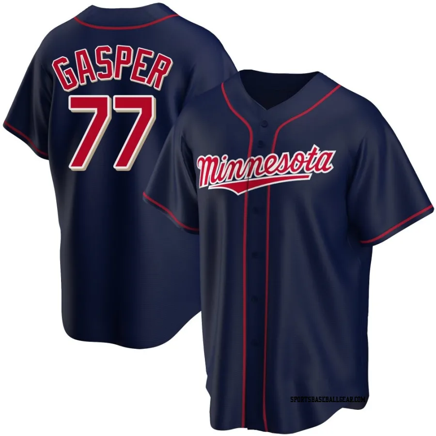 Mickey Gasper Men's Minnesota Twins Navy Replica Alternate Team Jersey