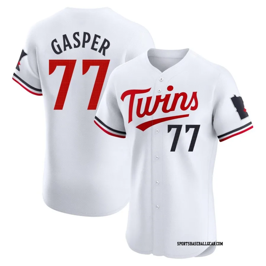 Mickey Gasper Men's Minnesota Twins White Elite Home Jersey