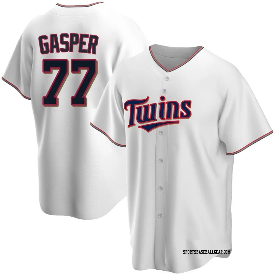 Mickey Gasper Men's Minnesota Twins White Replica Home Jersey