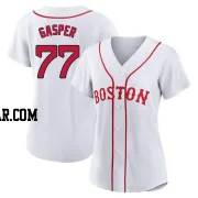 Mickey Gasper Women's Boston Red Sox White Authentic 2021 Patriots' Day Jersey