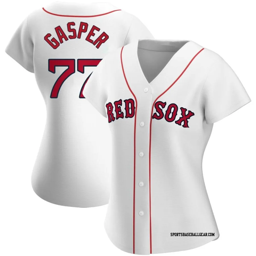 Mickey Gasper Women's Boston Red Sox White Authentic Home Jersey