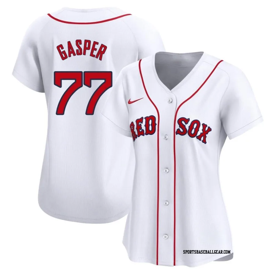 Mickey Gasper Women's Boston Red Sox White Limited Home Jersey