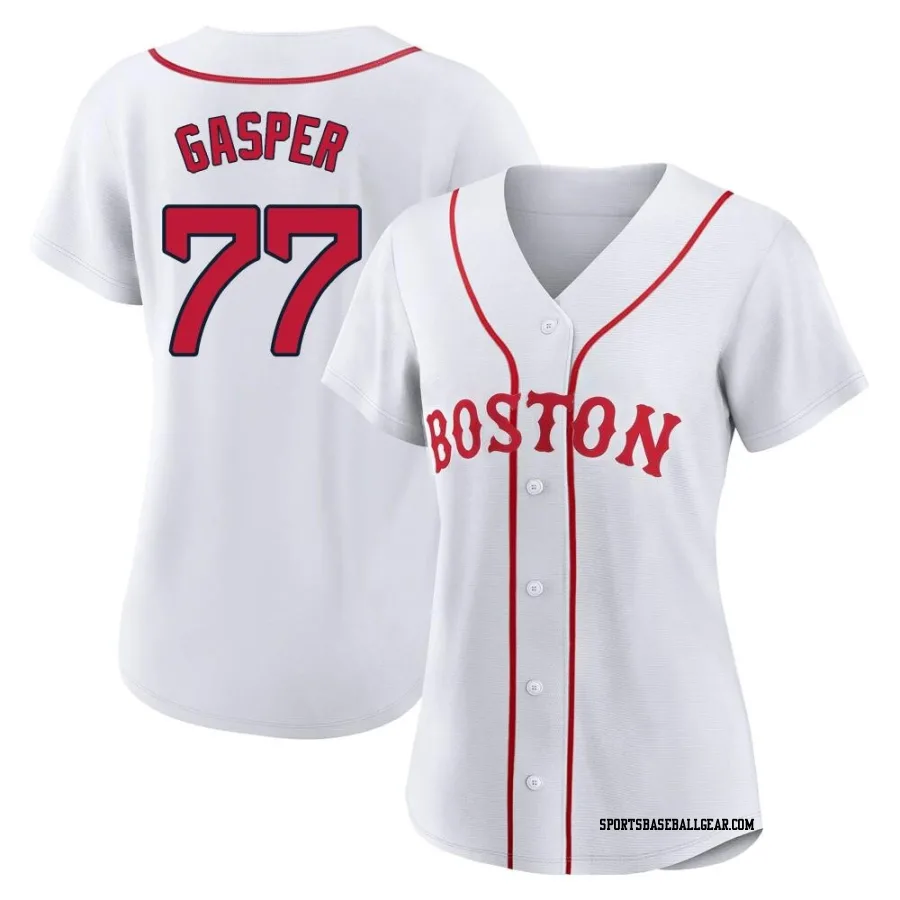 Mickey Gasper Women's Boston Red Sox White Replica 2021 Patriots' Day Jersey