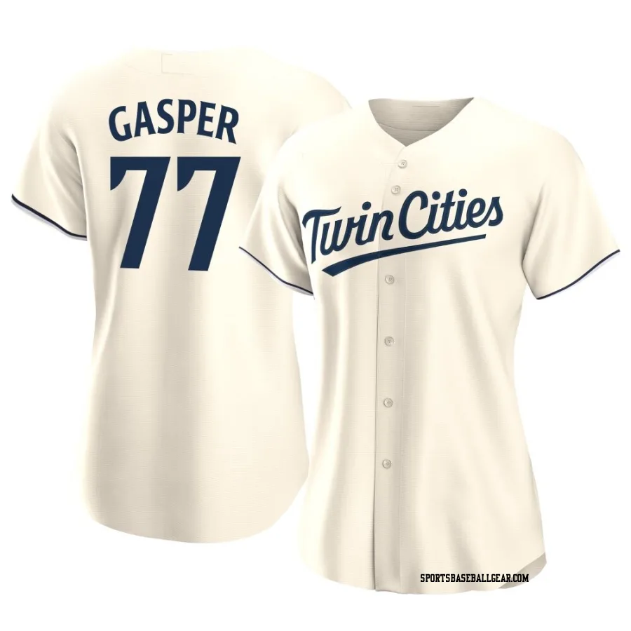 Mickey Gasper Women's Minnesota Twins Cream Authentic Alternate Jersey