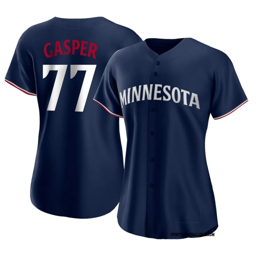 Mickey Gasper Women's Minnesota Twins Navy Authentic Alternate Jersey