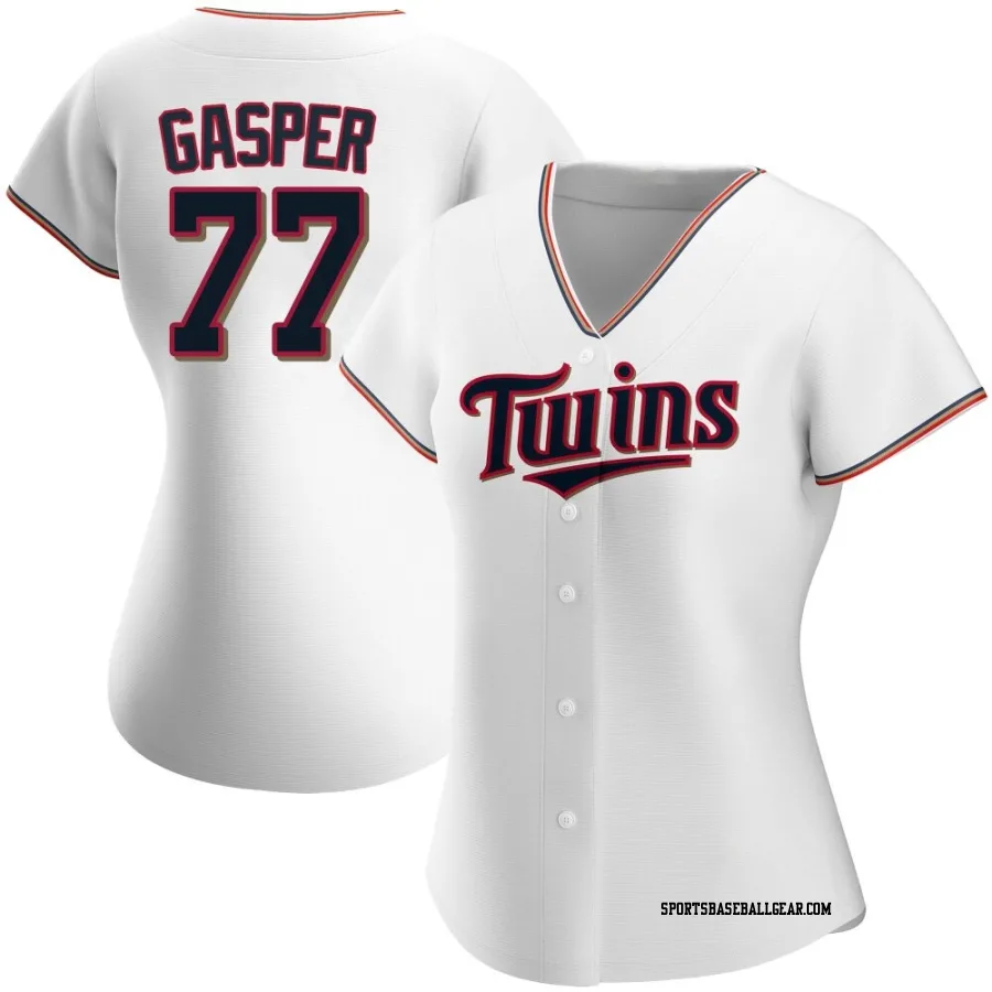 Mickey Gasper Women's Minnesota Twins White Authentic Home Jersey