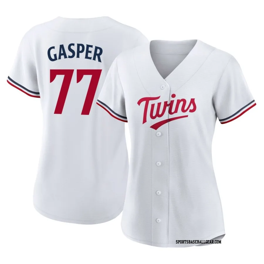 Mickey Gasper Women's Minnesota Twins White Authentic Home Jersey