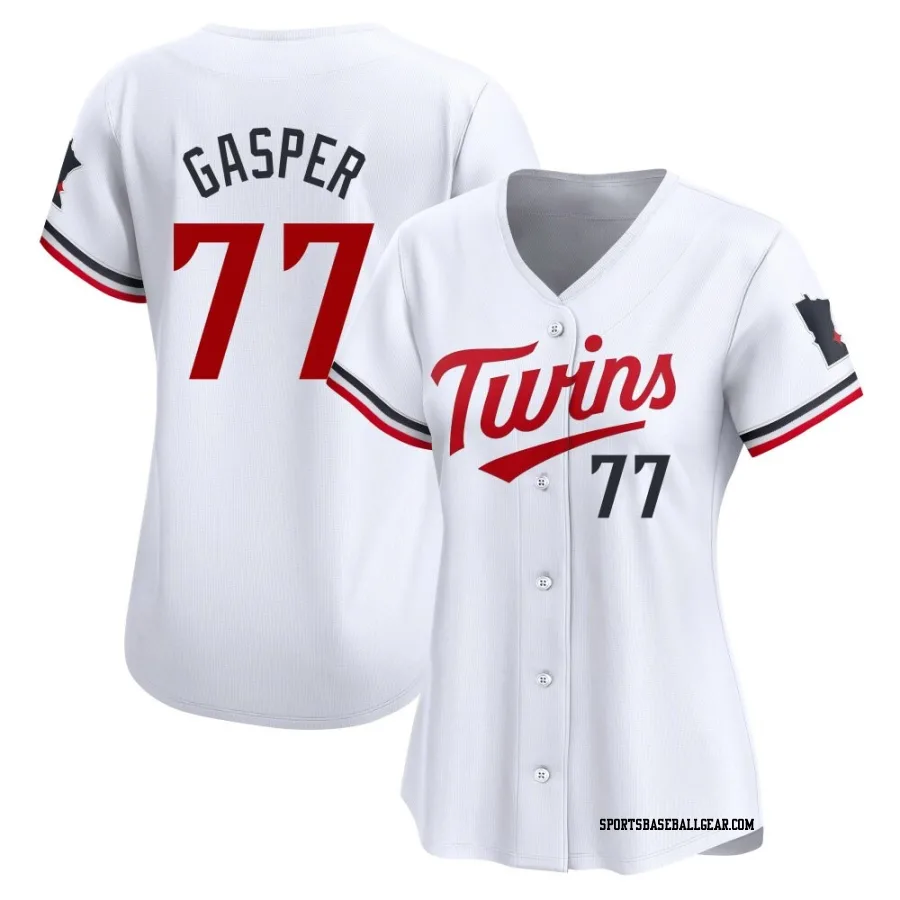 Mickey Gasper Women's Minnesota Twins White Limited Home Jersey