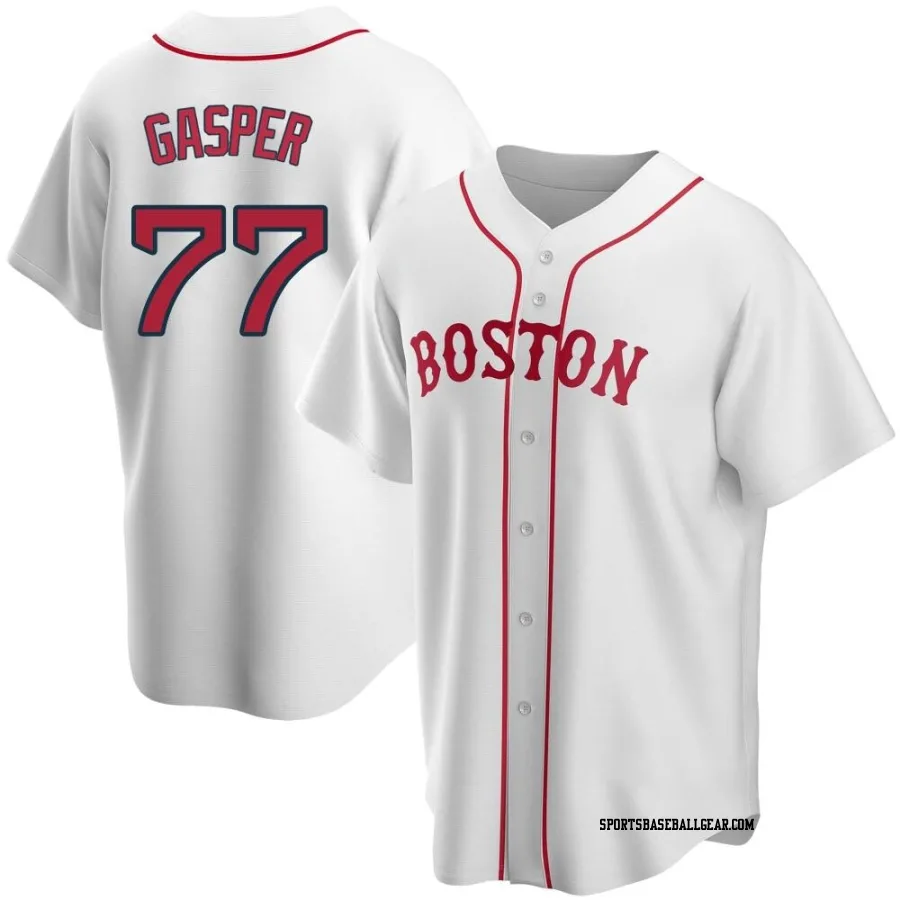 Mickey Gasper Youth Boston Red Sox White Replica Alternate Jersey