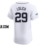 Mickey Lolich Men's Detroit Tigers White Elite Home Patch Jersey