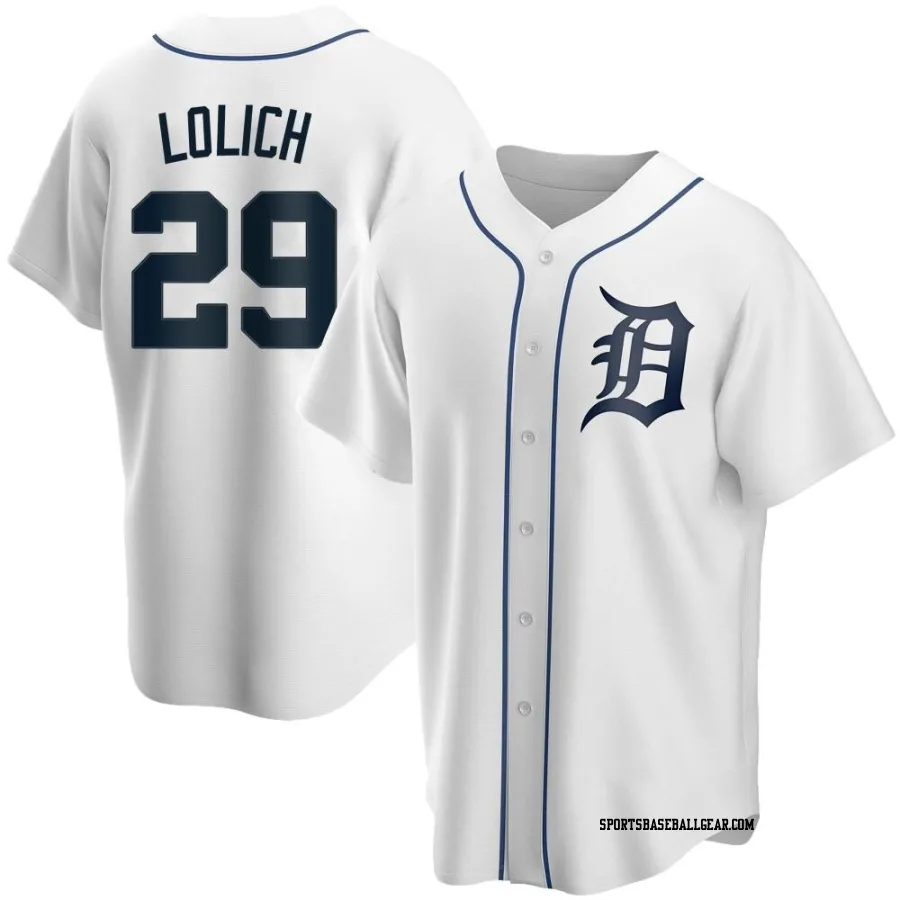 Mickey Lolich Men's Detroit Tigers White Replica Home Jersey