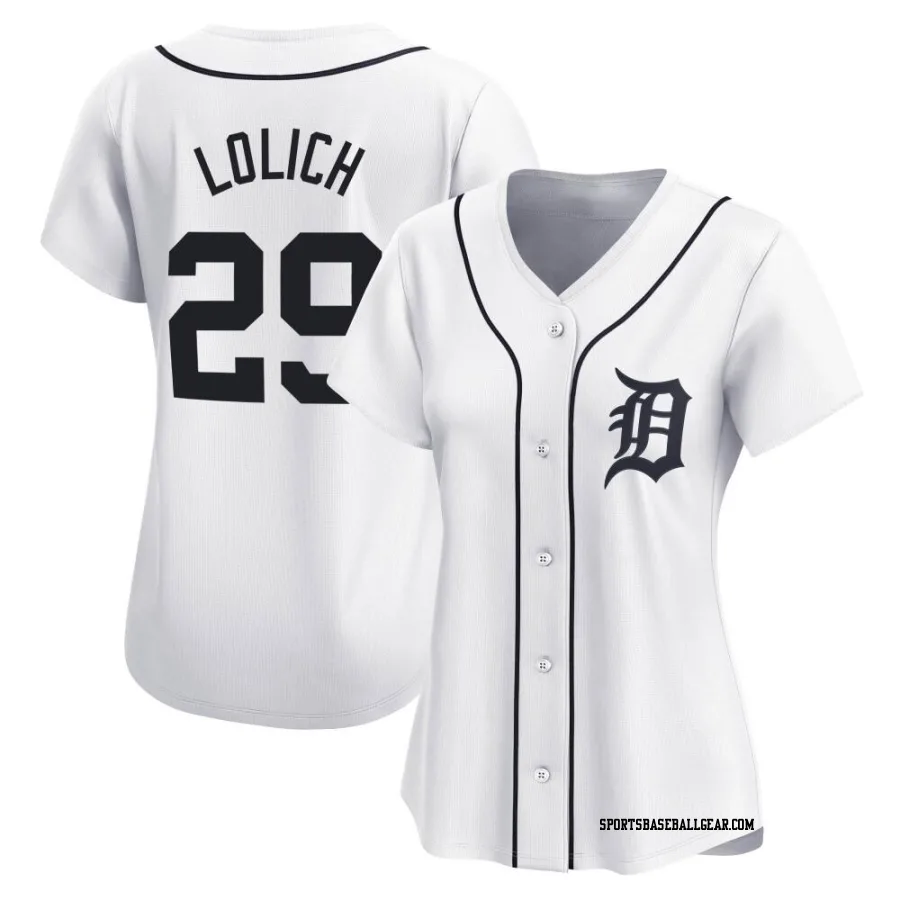 Mickey Lolich Women's Detroit Tigers White Limited Home Jersey