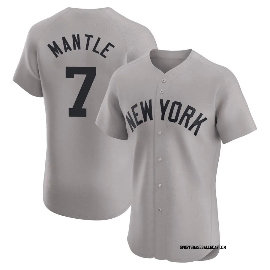 Mickey Mantle Men's New York Yankees Gray Elite Road Jersey