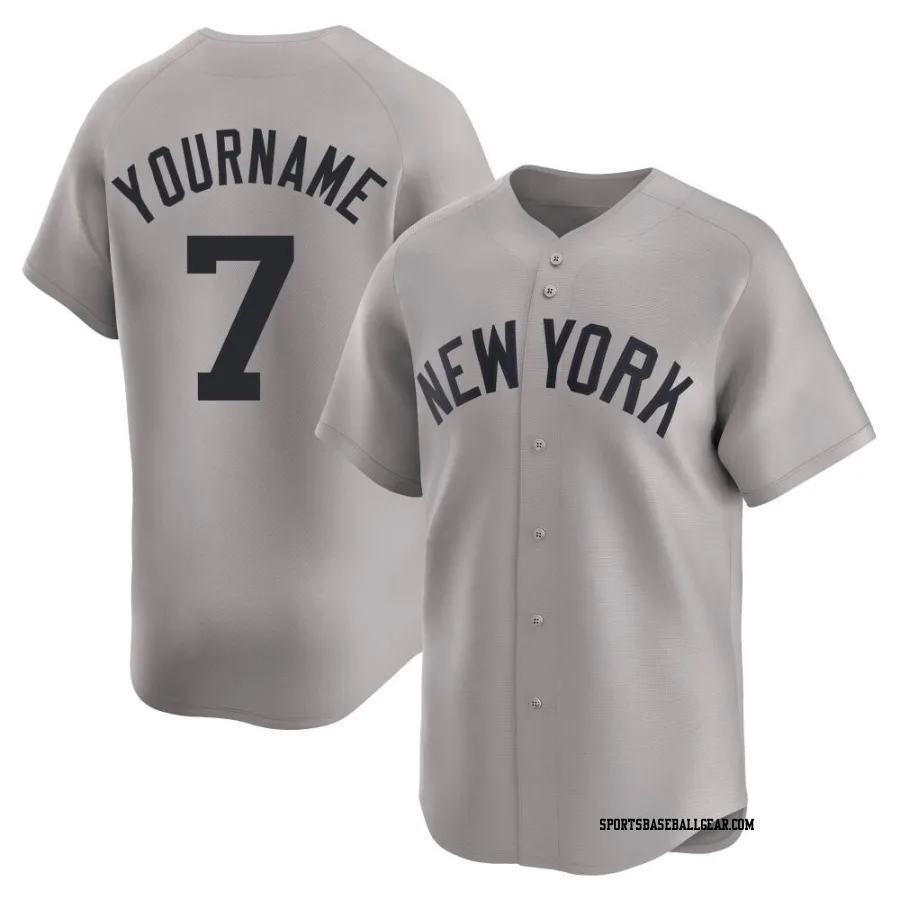 Mickey Mantle Men's New York Yankees Gray Limited Away Jersey