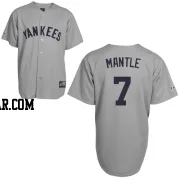 Mickey Mantle Men's New York Yankees Grey Authentic Throwback Jersey