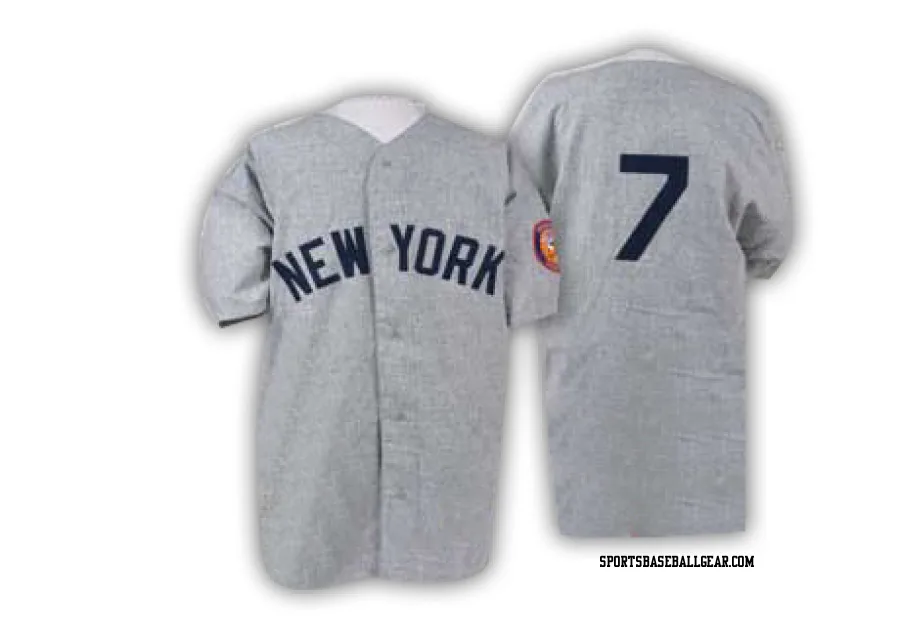 Mickey Mantle Men's New York Yankees Grey Replica 1952 Throwback Jersey