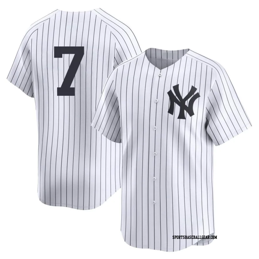 Mickey Mantle Men's New York Yankees White Limited Yankee Home 2nd Jersey