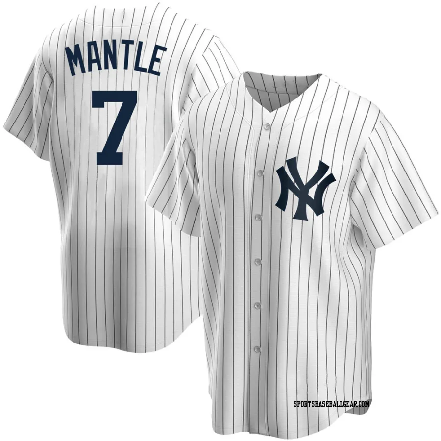 Mickey Mantle Men's New York Yankees White Replica Home Jersey