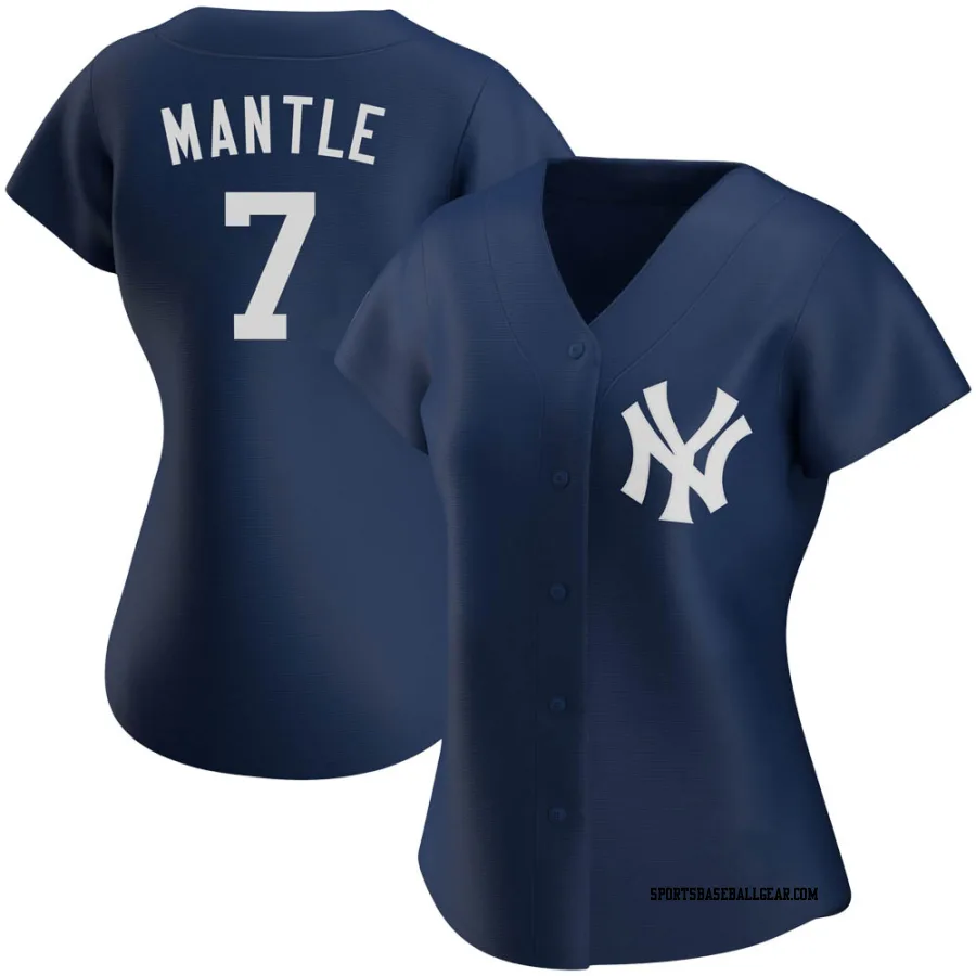 Mickey Mantle Women's New York Yankees Navy Authentic Alternate Team Jersey