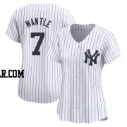 Mickey Mantle Women's New York Yankees White Limited Yankee Home Jersey