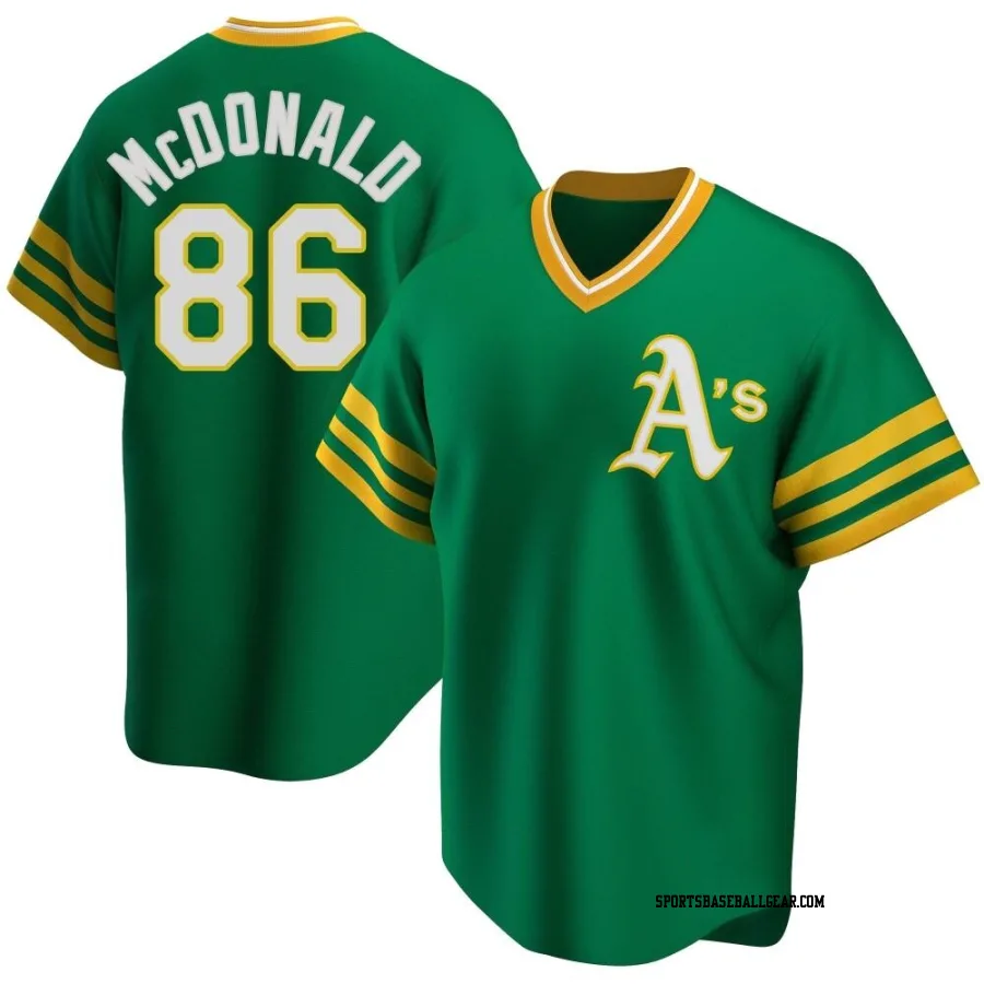 Mickey McDonald Men's Oakland Athletics Green Replica R Kelly Road Cooperstown Collection Jersey