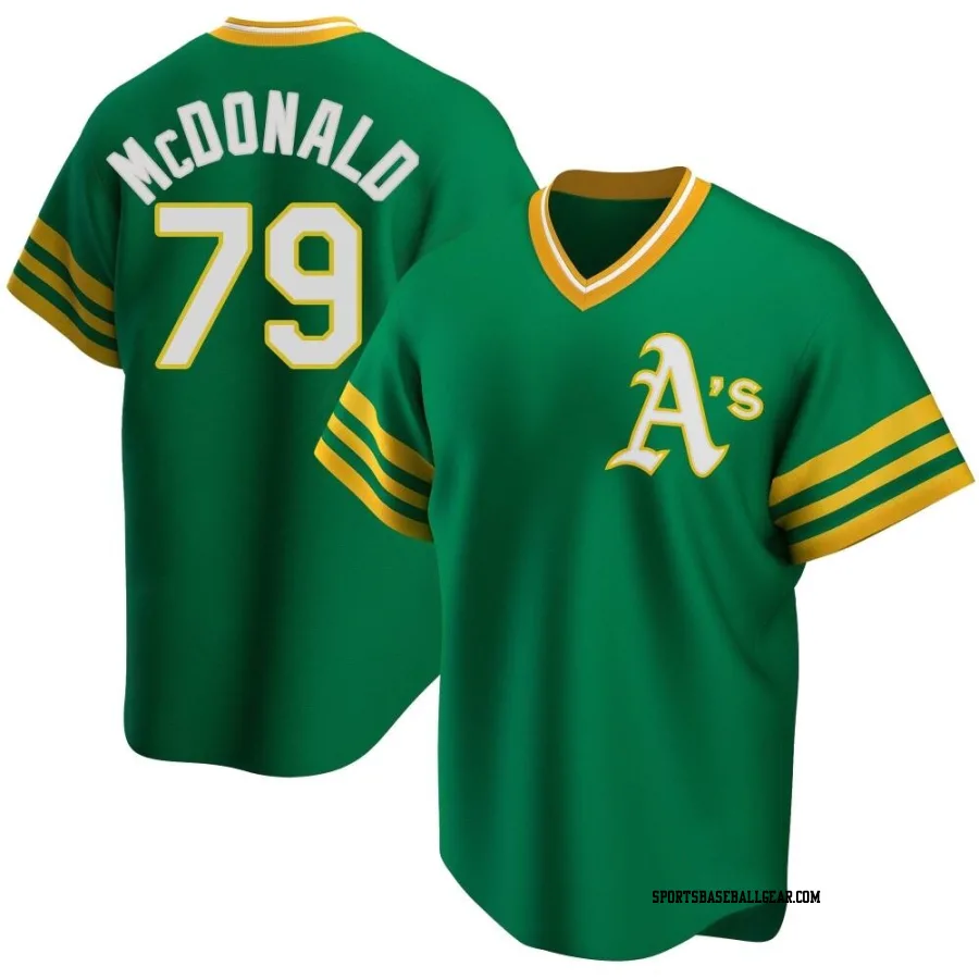 Mickey McDonald Men's Oakland Athletics Green Replica R Kelly Road Cooperstown Collection Jersey