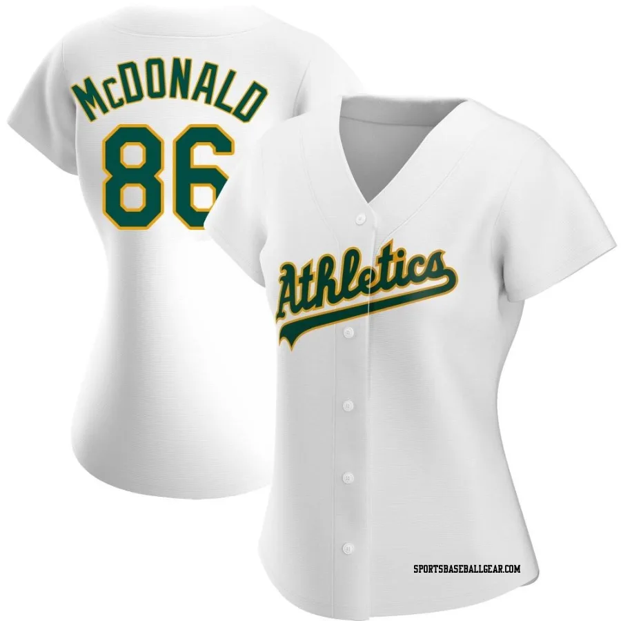 Mickey McDonald Women's Oakland Athletics White Authentic Home Jersey