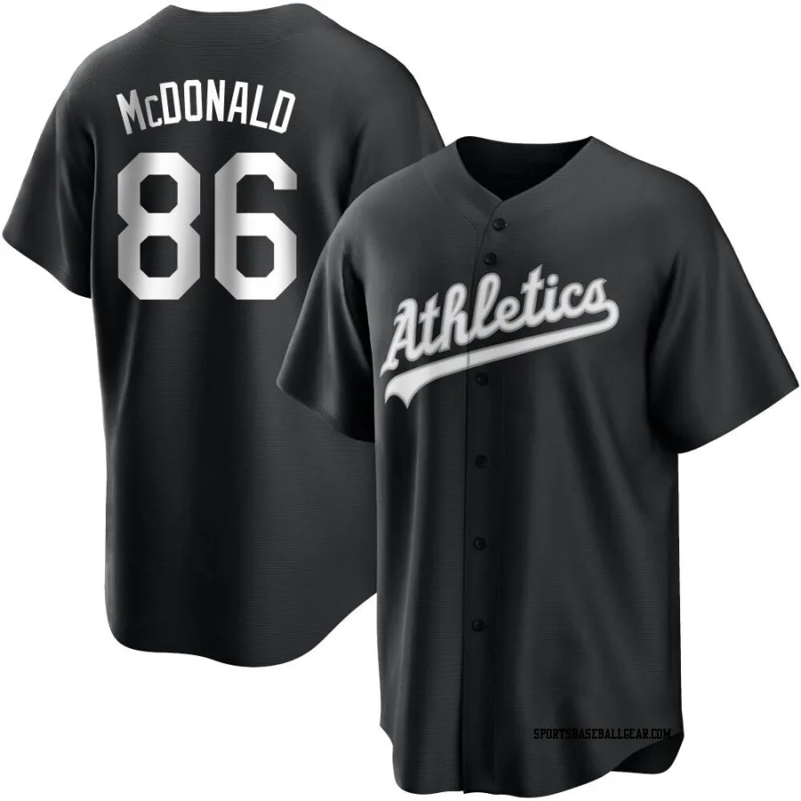 Mickey McDonald Youth Oakland Athletics Black/White Replica Jersey