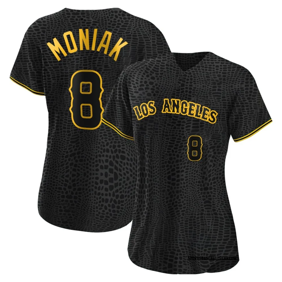 Mickey Moniak Women's Los Angeles Angels Black Authentic Snake Skin City Jersey