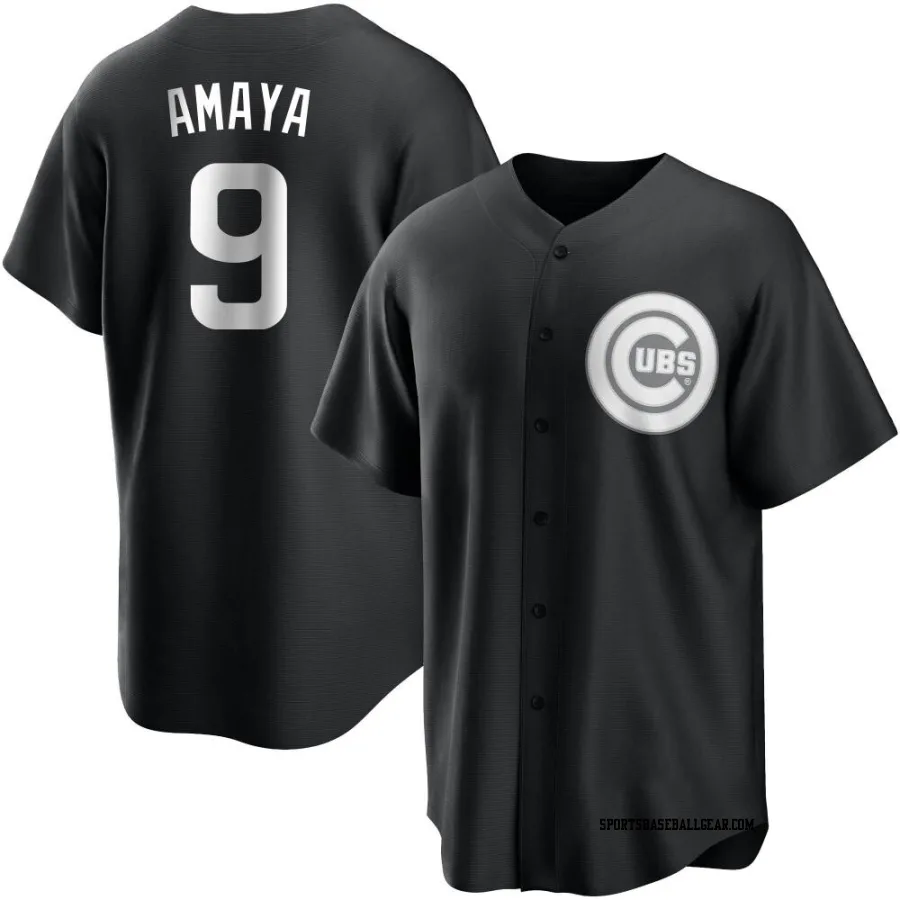 Miguel Amaya Men's Chicago Cubs Black/White Replica Jersey