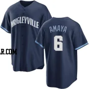 Miguel Amaya Men's Chicago Cubs Navy Replica 2021 City Connect Jersey