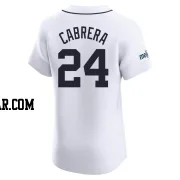 Miguel Cabrera Men's Detroit Tigers White Elite Home Patch Jersey