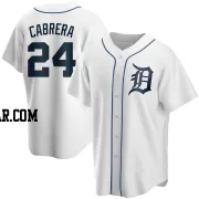 Miguel Cabrera Youth Detroit Tigers White Replica Home Jersey