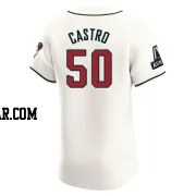 Miguel Castro Men's Arizona Diamondbacks Cream Elite Home Patch Jersey