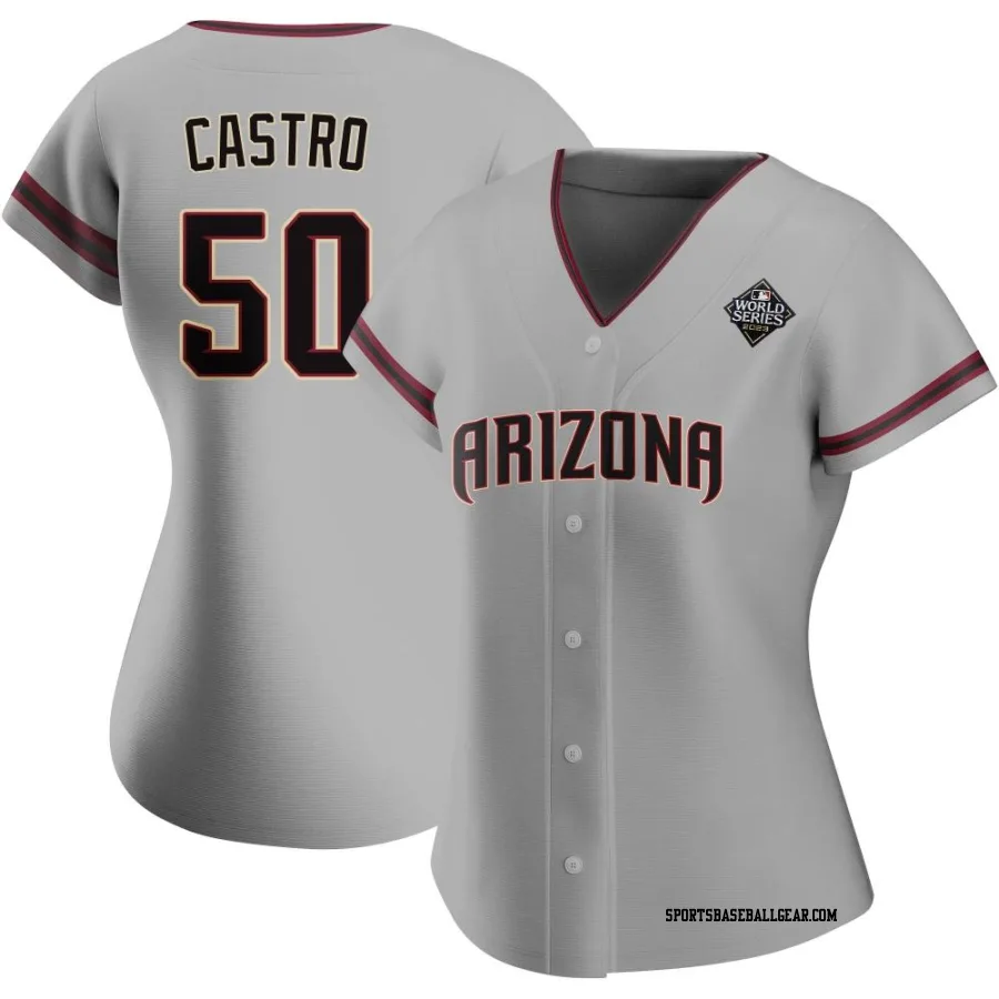 Miguel Castro Women's Arizona Diamondbacks Gray Authentic Road 2023 World Series Jersey