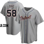 Miguel Diaz Men's Detroit Tigers Gray Replica Road Jersey