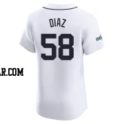 Miguel Diaz Men's Detroit Tigers White Elite Home Patch Jersey