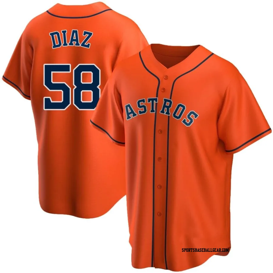 Miguel Diaz Men's Houston Astros Orange Replica Alternate Jersey