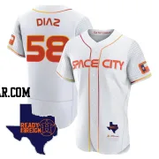 Miguel Diaz Men's Houston Astros White Authentic 2023 Space City Ready 2 Reign Flex Base Jersey