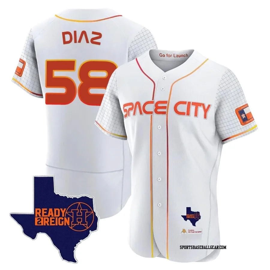 Miguel Diaz Men's Houston Astros White Authentic 2023 Space City Ready 2 Reign Flex Base Jersey