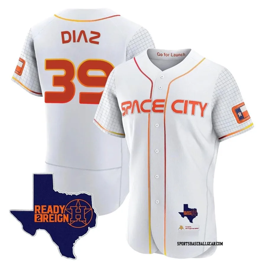 Miguel Diaz Men's Houston Astros White Authentic 2023 Space City Ready 2 Reign Flex Base Jersey