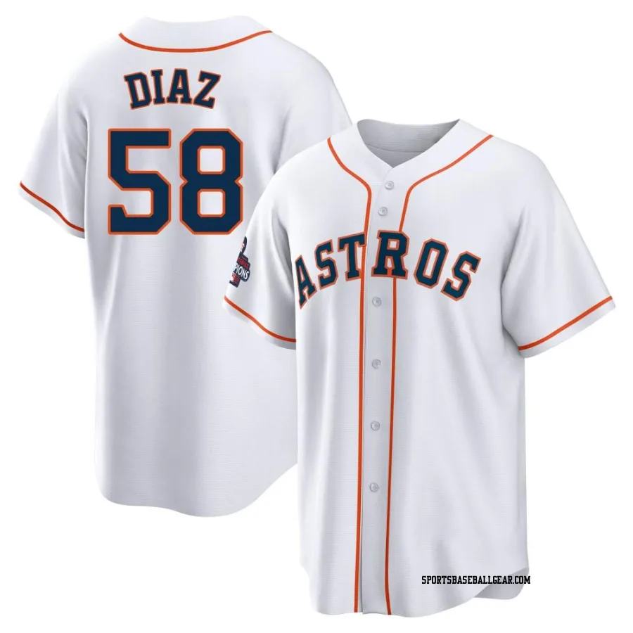 Miguel Diaz Men's Houston Astros White Replica 2022 World Series Champions Home Jersey