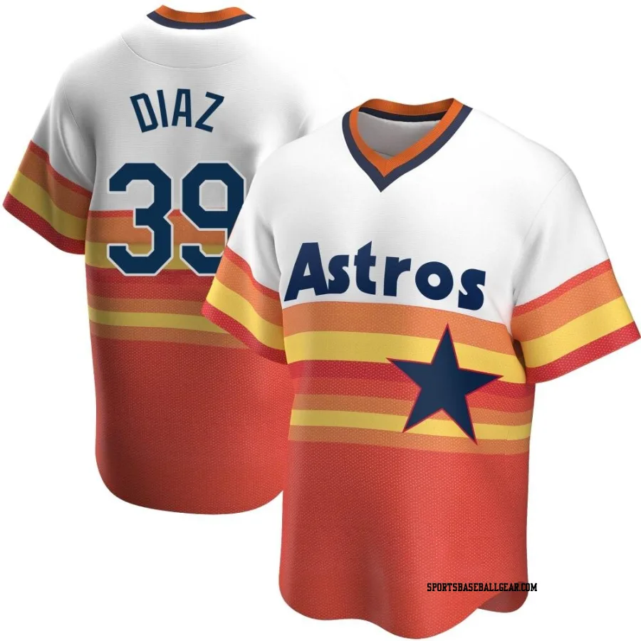 Miguel Diaz Men's Houston Astros White Replica Home Cooperstown Collection Jersey