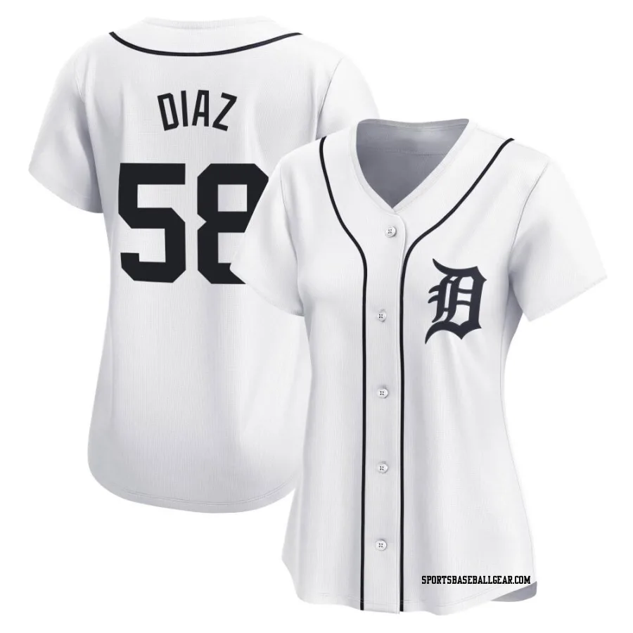 Miguel Diaz Women's Detroit Tigers White Limited Home Jersey