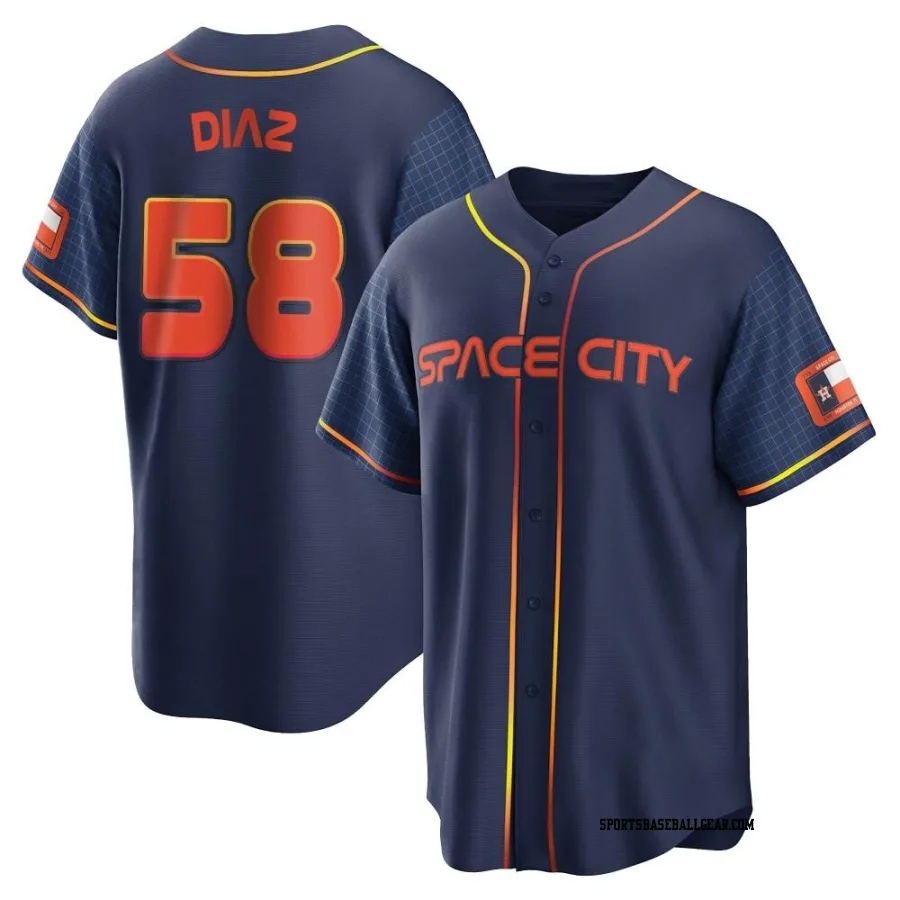 Miguel Diaz Youth Houston Astros Navy Replica 2022 City Connect Jersey